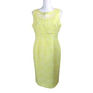 Jones New York Wedding Guest Dress Womens 8 Chartreuse Beaded Classic Party Work